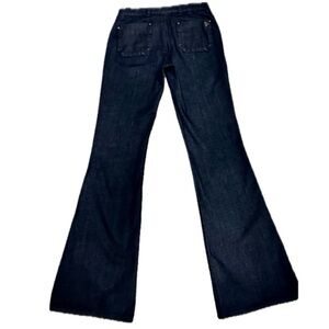 👖💎 MIH Marrakesh Jeans | Women’s 26L | Raw Blue Kick Flare 70s Bell Bottom Chic